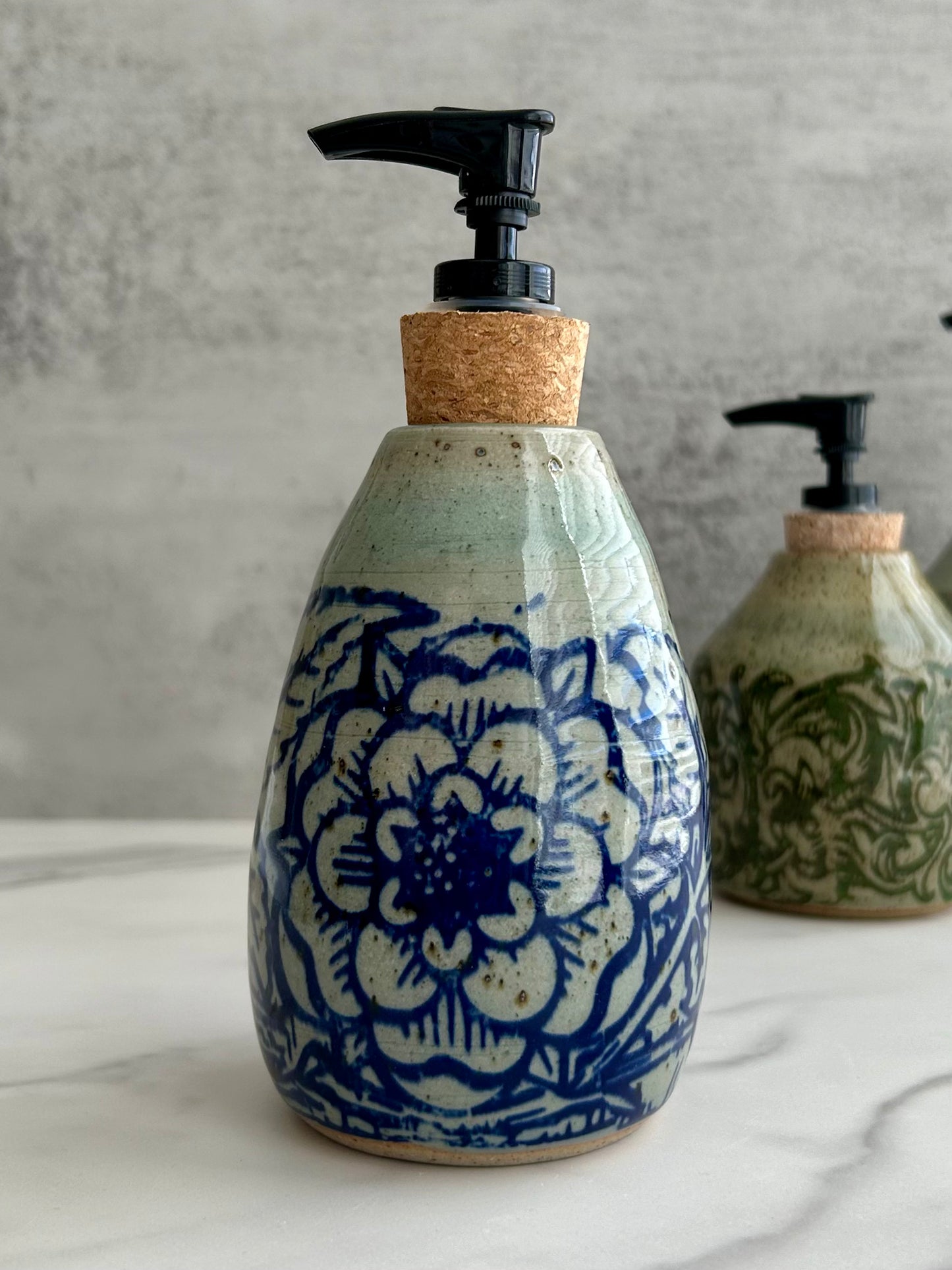 Botanic Soap Dispenser - Navy
