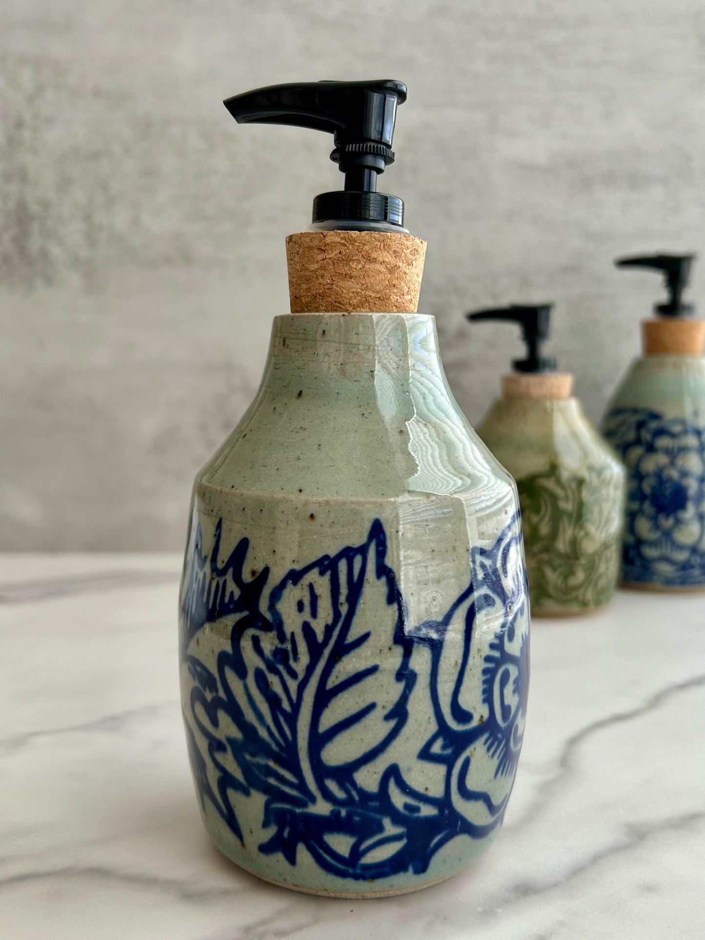 Botanic Soap Dispenser - Navy