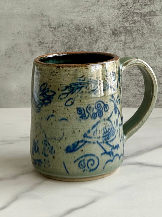 Distressed Birdy Tea/Coffee Cup - SALE